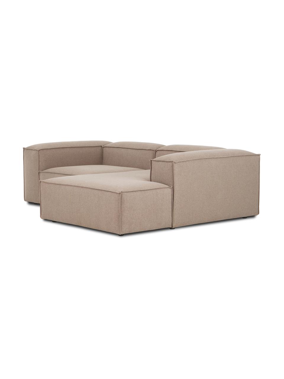 Narożna sofa modułowa Lennon, Tapicerka: 100% poliester Dzięki tka, Stelaż: lite drewno sosnowe, cert, Nogi: tworzywo sztuczne, Taupe tkanina, S 238 x G 180 cm, lewostronna