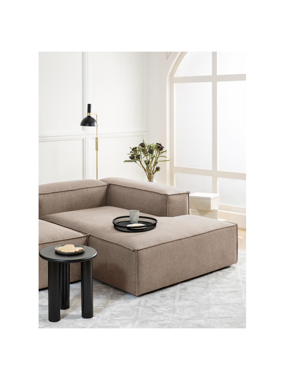 Narożna sofa modułowa Lennon, Tapicerka: 100% poliester Dzięki tka, Stelaż: lite drewno sosnowe, cert, Nogi: tworzywo sztuczne, Brązowa tkanina, S 238 x G 180 cm, lewostronna