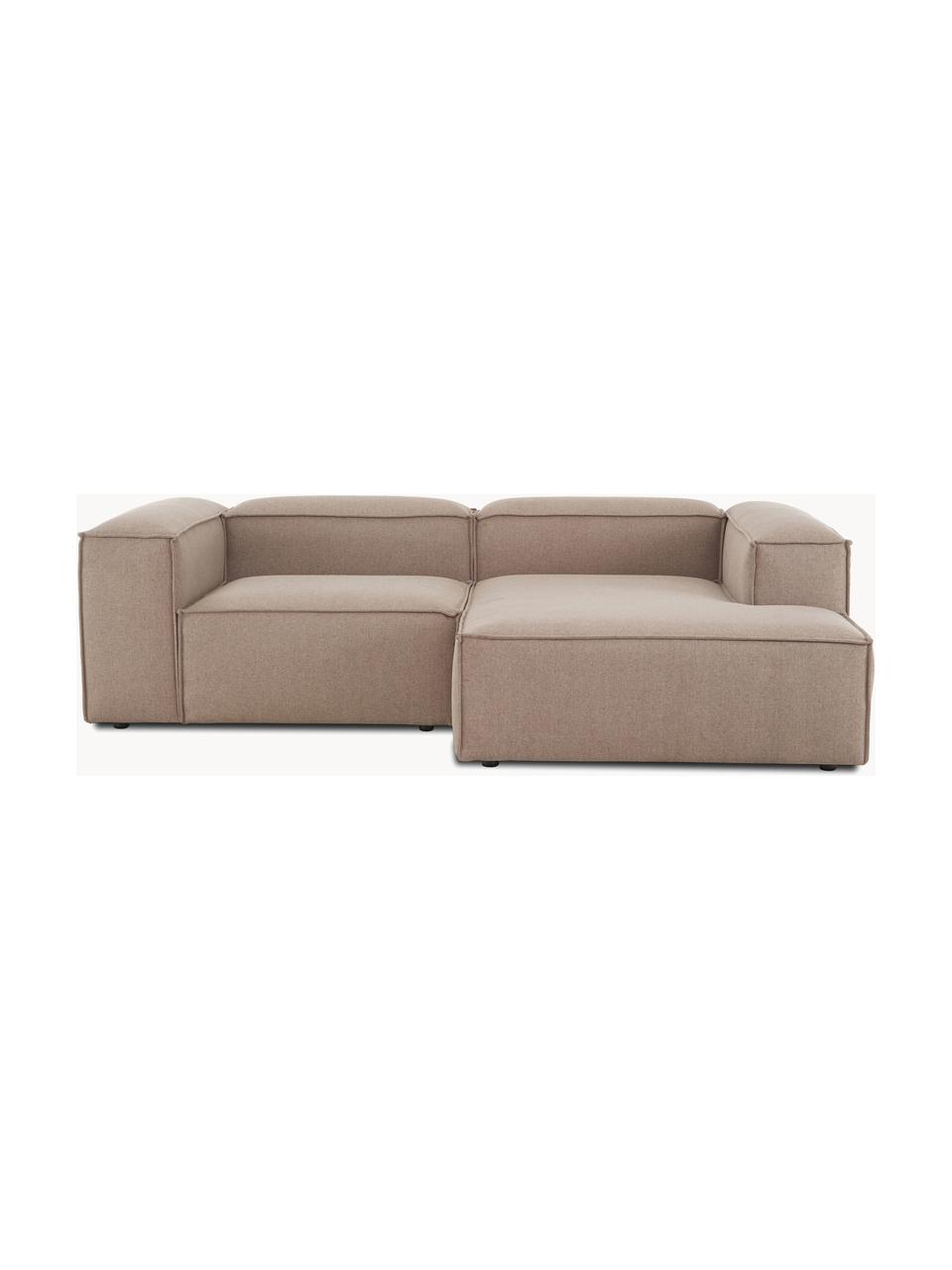 Narożna sofa modułowa Lennon, Tapicerka: 100% poliester Dzięki tka, Stelaż: lite drewno sosnowe, cert, Nogi: tworzywo sztuczne, Taupe tkanina, S 238 x G 180 cm, lewostronna