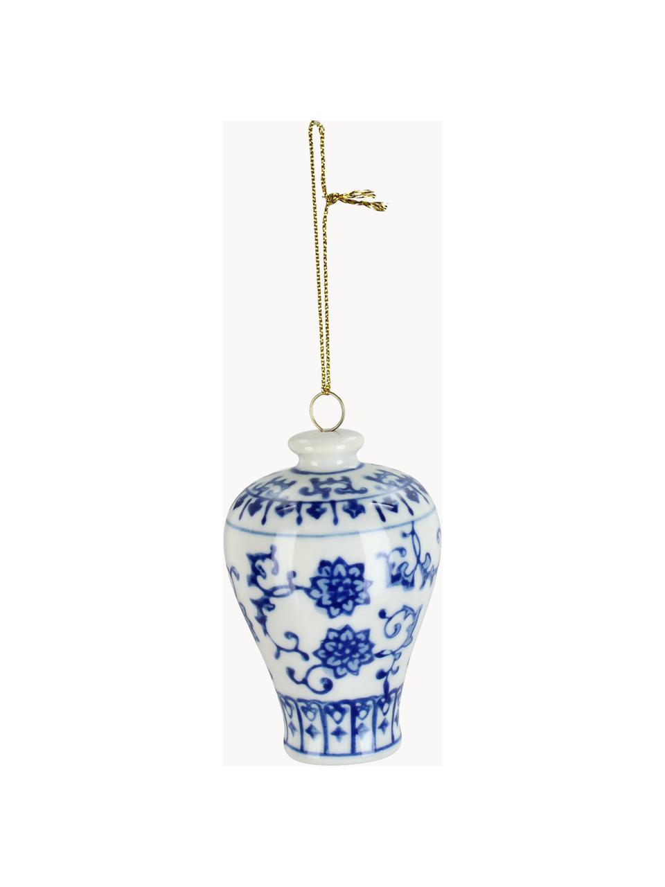 Décoration de sapin de Noël Jug, Porcelaine, Bleu, blanc, Ø 5 x haut. 8 cm