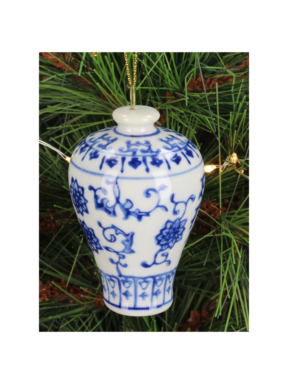 Ciondolo albero di Natale Jug, Porcellana, Blu, bianco, Ø 5 x Alt. 8 cm