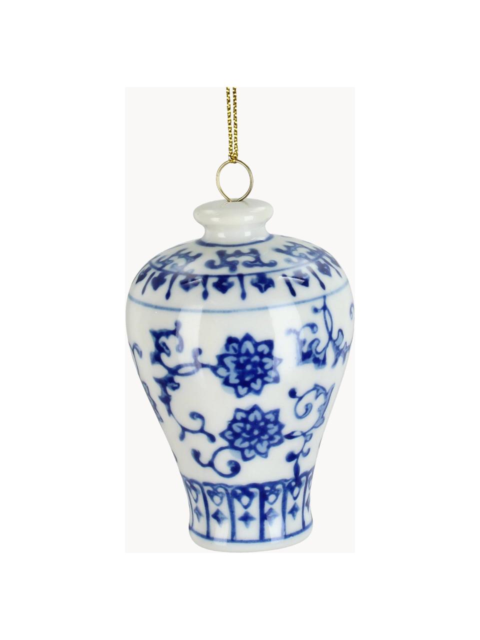 Décoration de sapin de Noël Jug, Porcelaine, Bleu, blanc, Ø 5 x haut. 8 cm