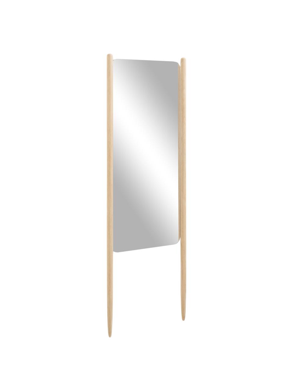 Zrkadlo na opretie s dreveným rámom Natane, Svetlohnedá, Š 54 x V 160 cm