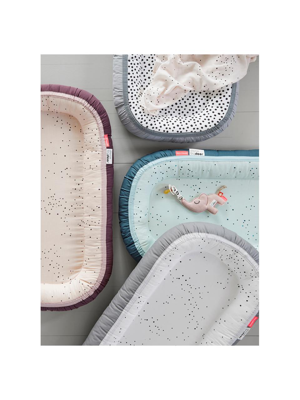 Babynest Dreamy Dots, Bezug: 100% Baumwolle, Oeko-Tex-, Matratze: 100% PU-Schaumstoff, Blau, B 50 x L 93 cm