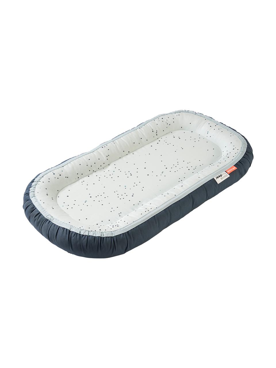 Babynest Dreamy dots, Bezug: 100% Baumwolle, Oeko-Tex-, Matratze: 100% PU-Schaumstoff, Blau, B 50 x L 93 cm