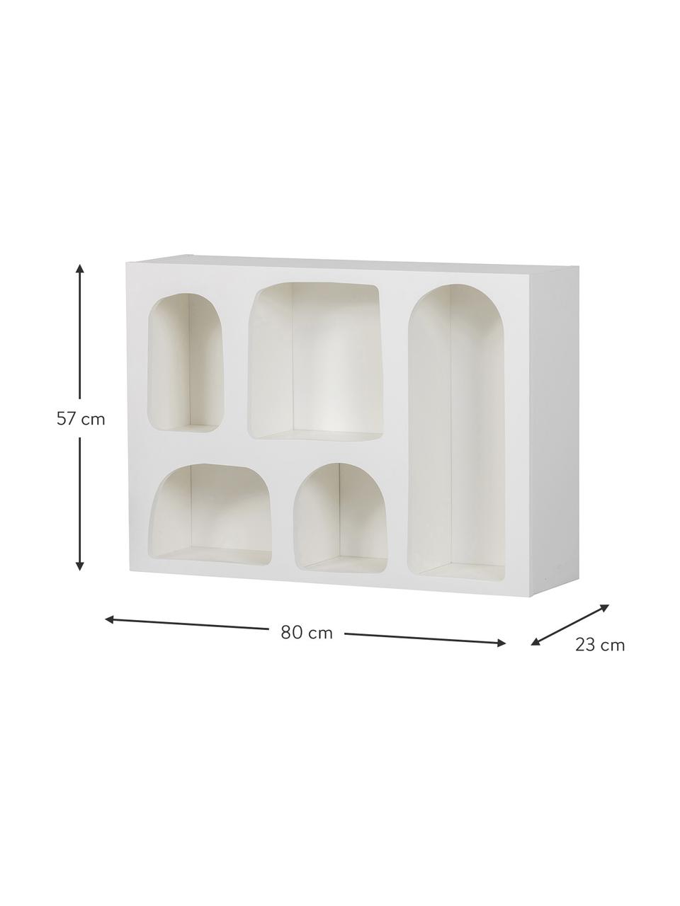 Estante de pared Zacun, Madera contrachapada, recubierta, Blanco, An 80 x Al 57 cm