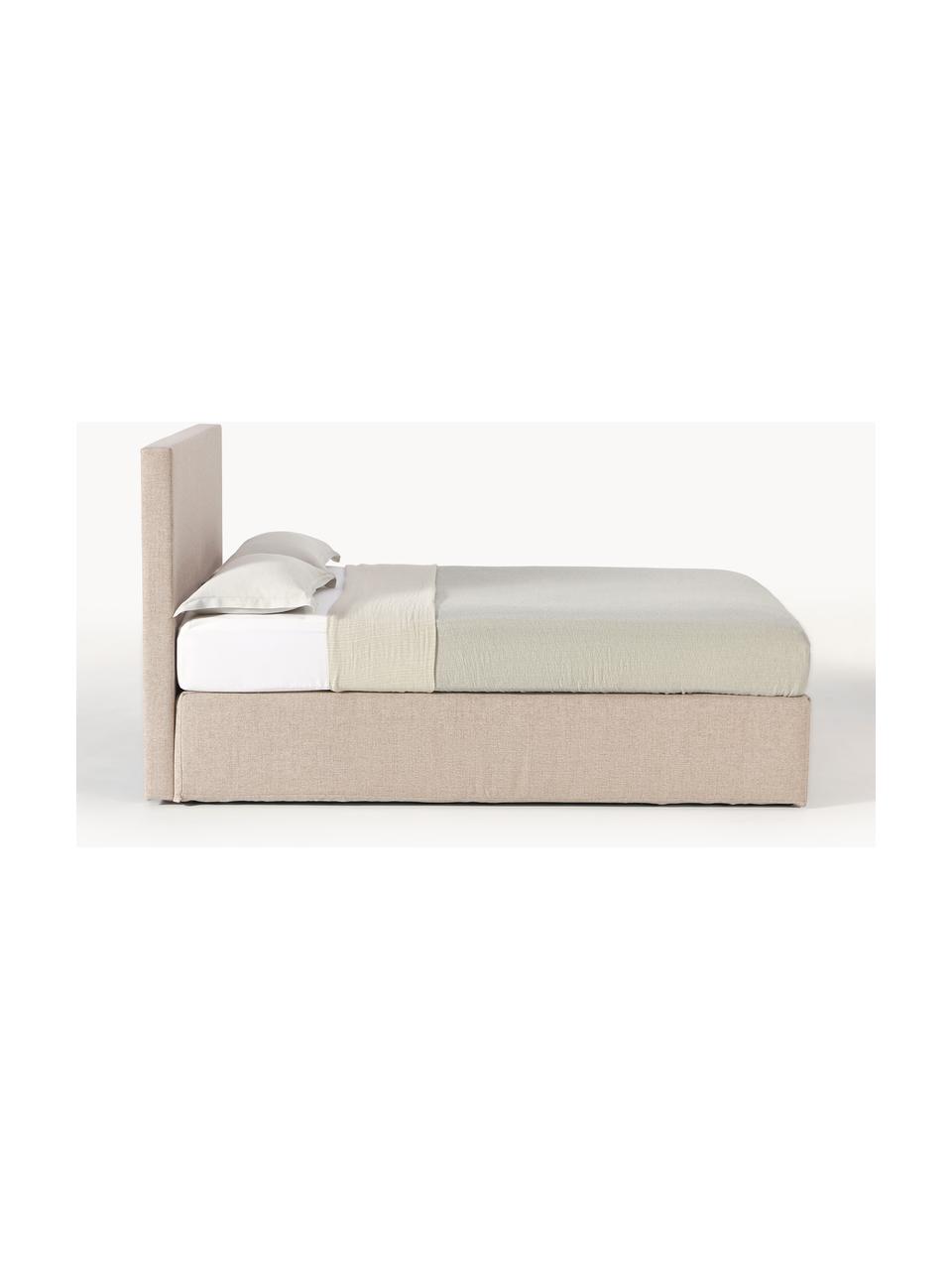 Letto a molle Eliza, Rivestimento: 100% poliestere Con 35.00, Materasso: nucleo a 5 zone di molle , Piedini: plastica, Tessuto beige, Larg. 140 x Lung. 200 cm, grado di durezza H2