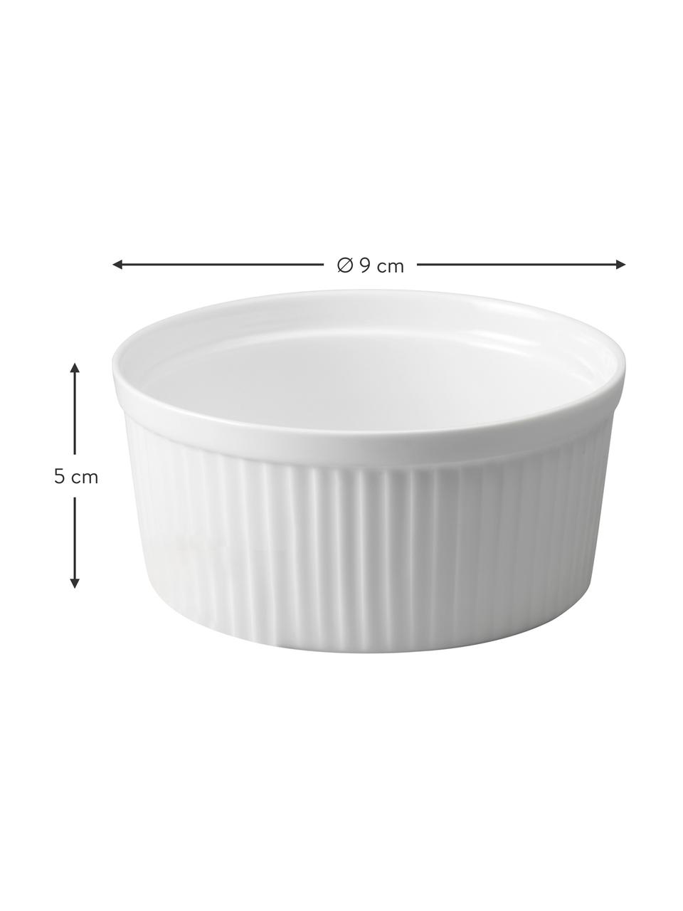 Pirofila Aroma 4 pz, Porcellana, Bianco, Ø 9 x Alt. 5 cm
