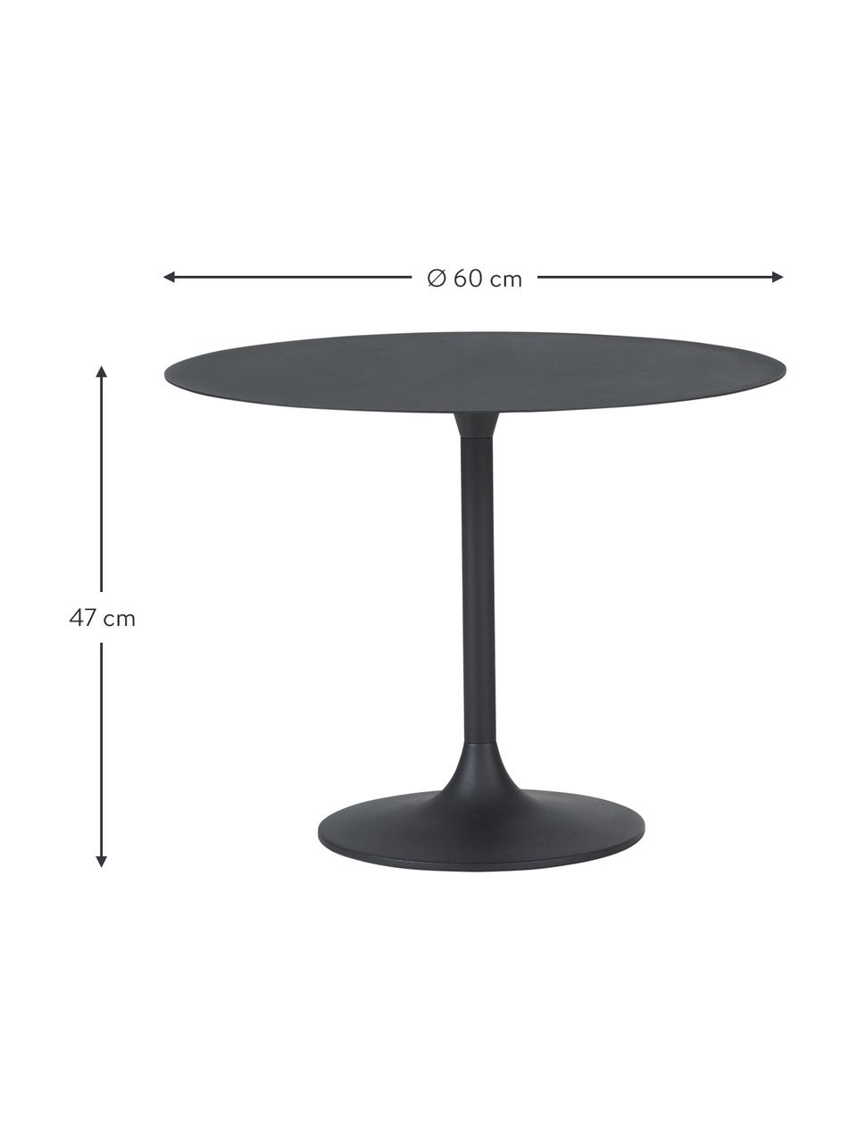 Ronde metalen salontafel Thin in zwart, Gecoat metaal, Zwart, Ø 60 cm x H 47 cm