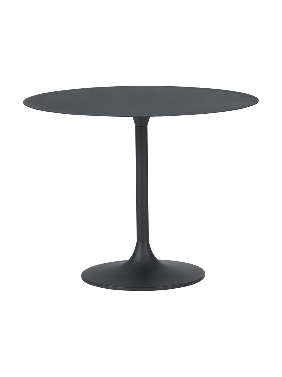Okrúhly kovový konferenčný stolík Thin, Potiahnutý kov, Čierna, Ø 60 x V 47 cm