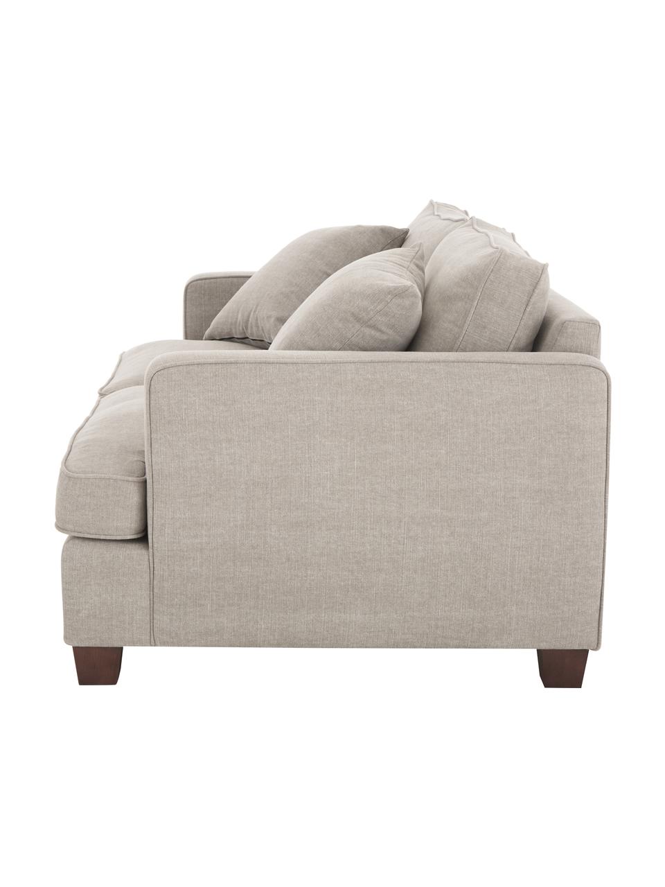 Duża sofa Warren (2-osobowa), Tapicerka: 60% bawełna, 40% len Tkan, Nogi: czarne drewno, Piaskowoszary, S 178 x W 85 cm