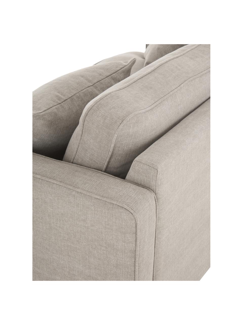 Duża sofa Warren (2-osobowa), Tapicerka: 60% bawełna, 40% len Tkan, Nogi: czarne drewno, Piaskowoszary, S 178 x W 85 cm