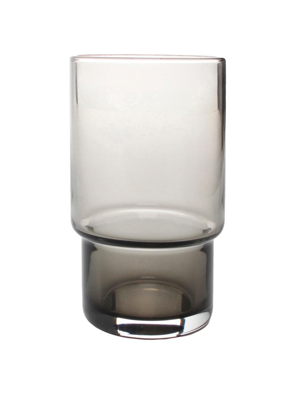 Waterglazen Secrets in grijs, 4 stuks, Glas, Grijs, transparant, Ø 7 x H 12 cm