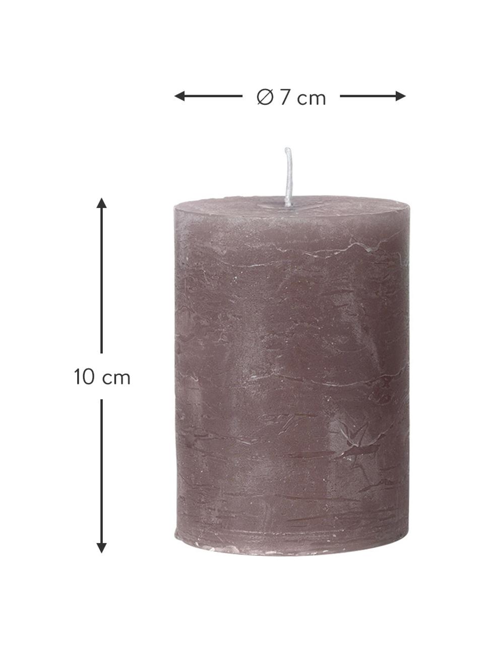 Bougie pilier faite main Rustic, Paraffine, Lilas foncé, Ø 7 x haut. 10 cm