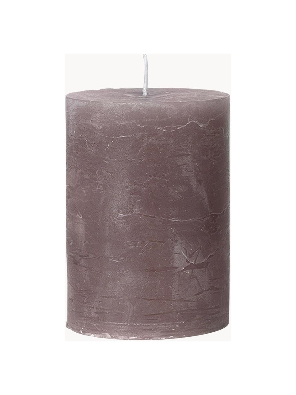 Ručně vyrobená sloupová svíčka Rustic, Parafín, Tmavě fialová, Ø 7 cm, V 10 cm