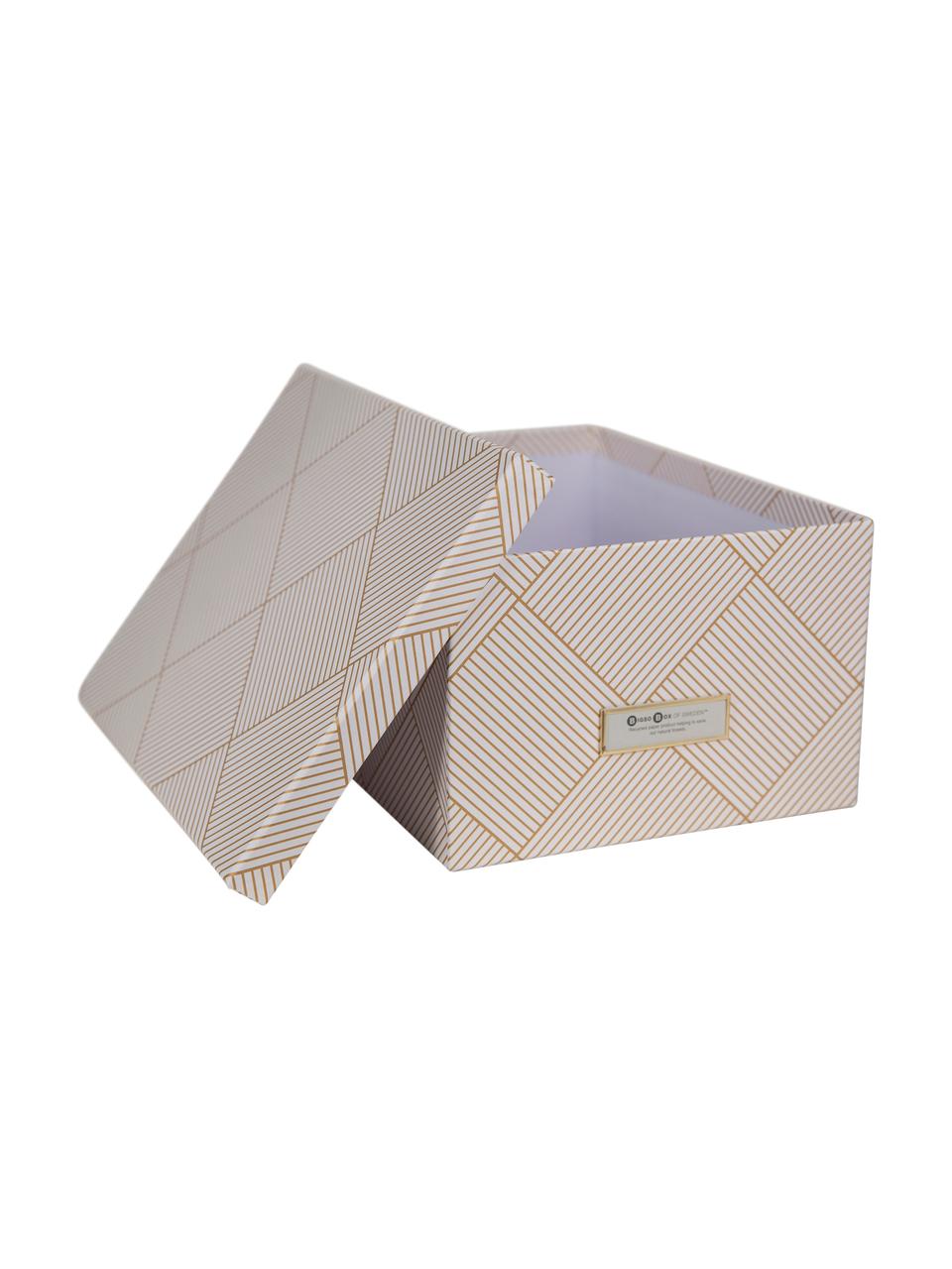 Caja Gustav, Caja: cartón laminado, Dorado, blanco, An 23 x Al 15 cm