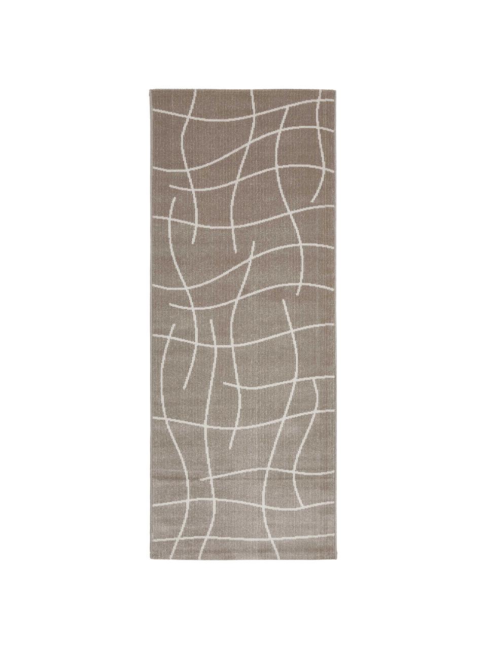 Tapis d'extérieur taupe Lillyan, 100 % polypropylène, Taupe, couleur crème, larg. 80 x long. 200 cm