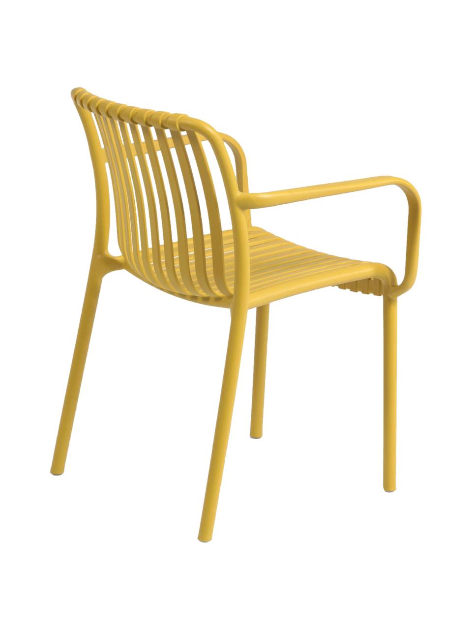 Zahradní židle s područkami Isabellini, Umělá hmota, Žlutá, Š 54 cm, H 49 cm