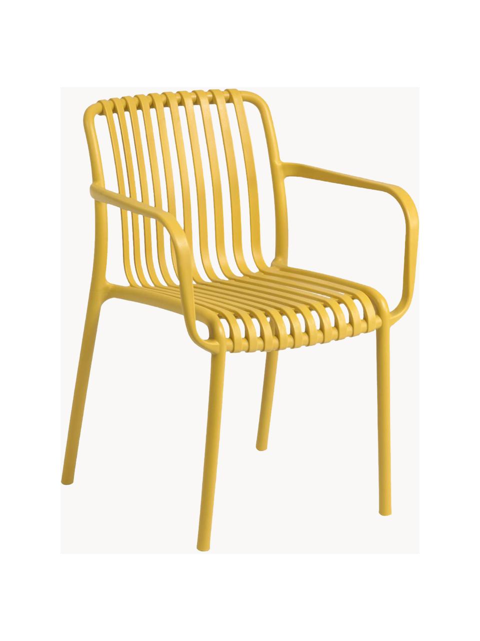 Sedia da giardino con braccioli  Isabellini, Plastica, Giallo acceso, Larg. 54 x Prof. 49 cm