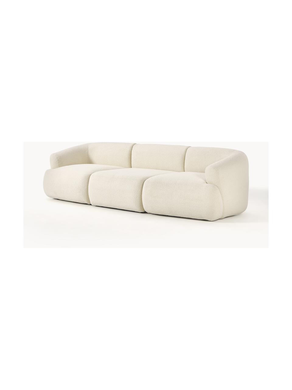 Modulares Teddy-Sofa Sofia (3-Sitzer), Bezug: Teddy (100 % Polypropylen, Gestell: Fichtenholz, Spanplatte, , Teddy Off White, B 277 x T 103 cm