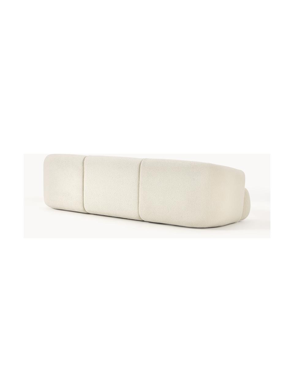 Modulares Teddy-Sofa Sofia (3-Sitzer), Bezug: Teddy (100 % Polypropylen, Gestell: Fichtenholz, Spanplatte, , Teddy Off White, B 277 x T 103 cm