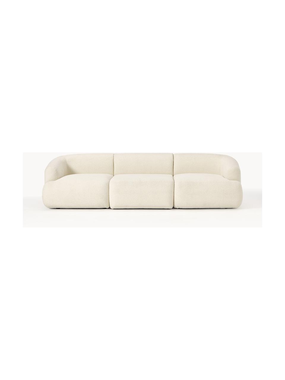 Modulares Teddy-Sofa Sofia (3-Sitzer), Bezug: Teddy (100 % Polypropylen, Gestell: Fichtenholz, Spanplatte, , Teddy Off White, B 277 x T 103 cm