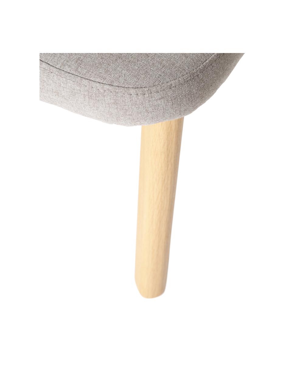 Sgabello imbottito Wing, Rivestimento: 100% poliestere Con 40.00, Gambe: legno di betulla, Tessuto grigio, legno di betulla, Larg. 50 x Alt. 41 cm