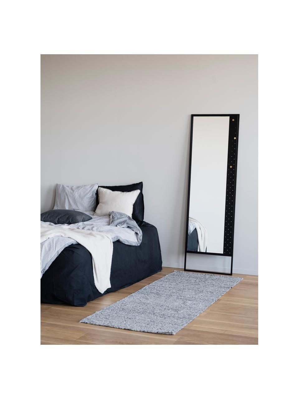 Miroir avec cadre en métal Malone, Noir, couleur dorée, larg. 53 x haut. 170 cm