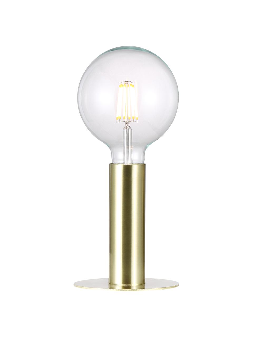 Petite lampe ampoule nue à poser en métal Dean, Laiton, Laiton, Ø 13 x haut. 15 cm