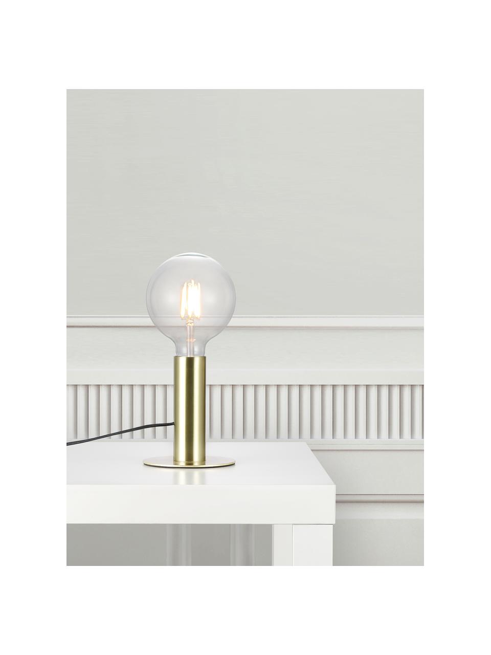 Kleine Tischlampe Dean aus Metall, Lampenfuß: Messing, Messingfarben, Ø 13 x H 15 cm