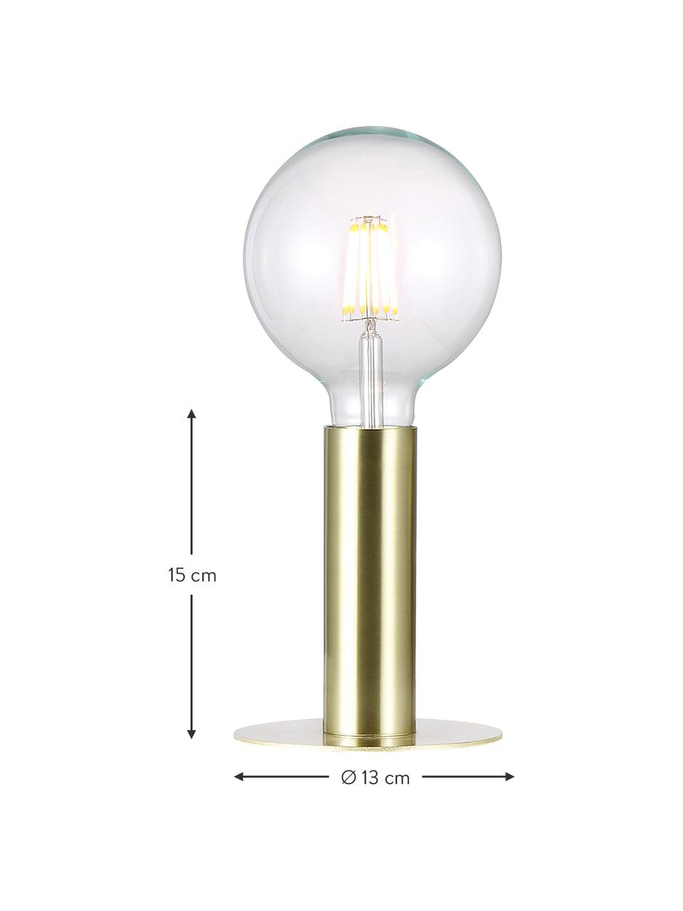 Lampa stołowa z metalu Dean, Odcienie mosiądzu, Ø 13 x W 15 cm