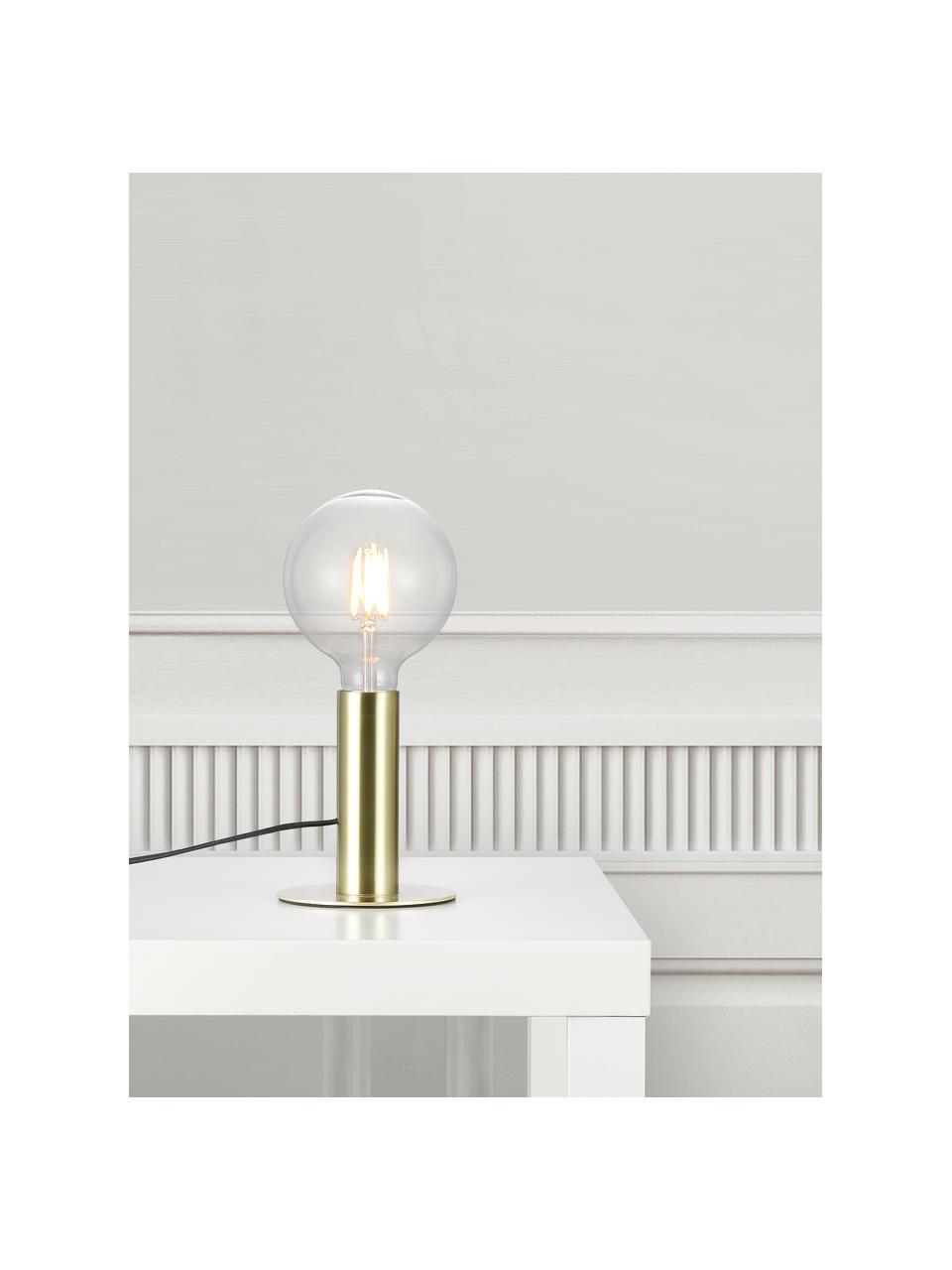 Petite lampe ampoule nue à poser en métal Dean, Laiton, Laiton, Ø 13 x haut. 15 cm