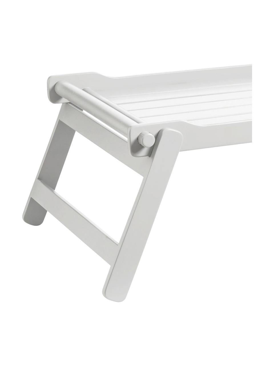 Opklapbed van hout, Polyurethaan gelakt mahoniehout, Wit, L 58 x B 36 cm