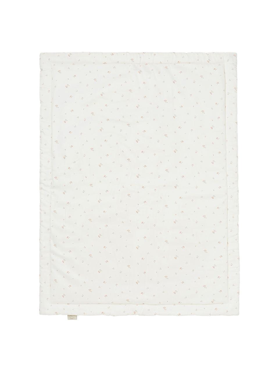 Manta de algodón ecológico Poppies, Funda: 100% algodón ecológico co, Blanco, rosa, An 90 x L 120 cm