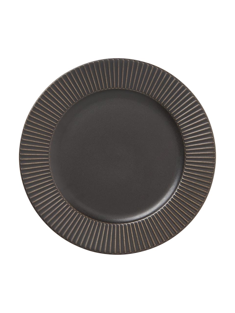 Komplet naczyń z porcelany Goya, dla 4 osób (12 elem.), Porcelana, Antracytowy, 4 osób (16 elem.)
