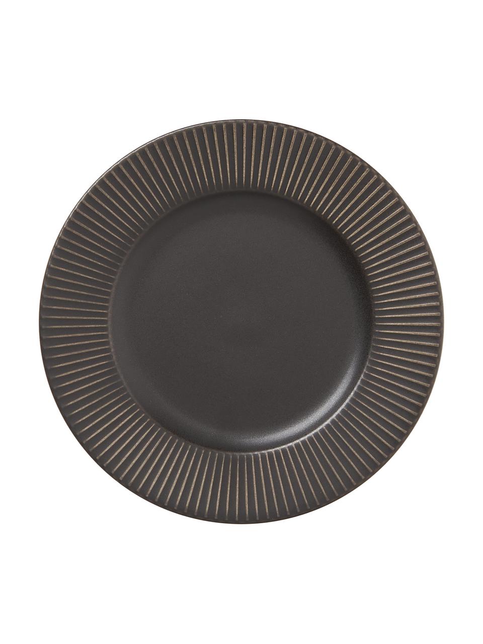 Komplet naczyń z porcelany Goya, dla 4 osób (12 elem.), Porcelana, Antracytowy, 4 osób (16 elem.)