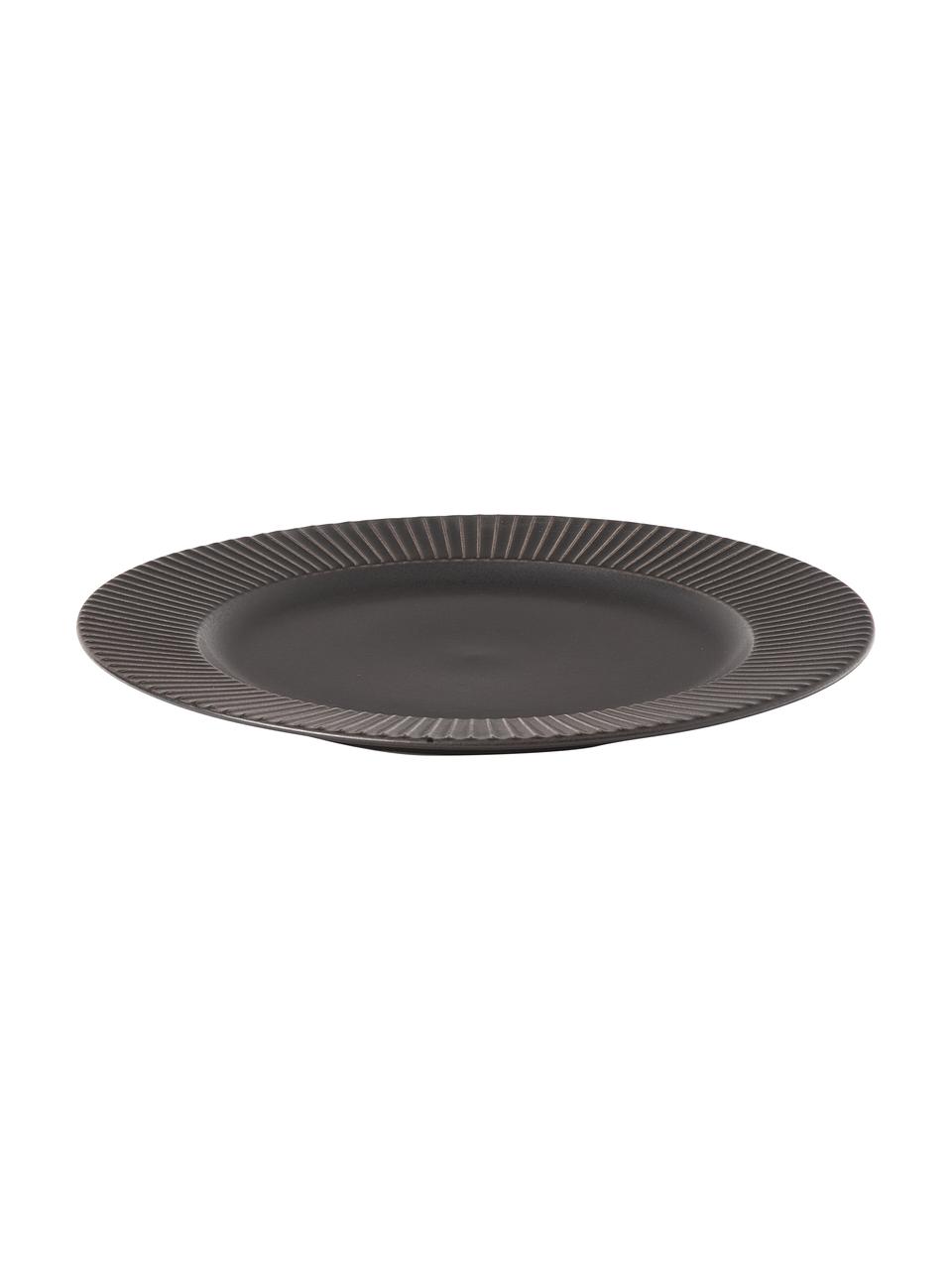 Vajilla de porcelana Goya, 4 comensales (12 pzas.), Porcelana, Gris antracita, 4 comensales (16 pzas.)
