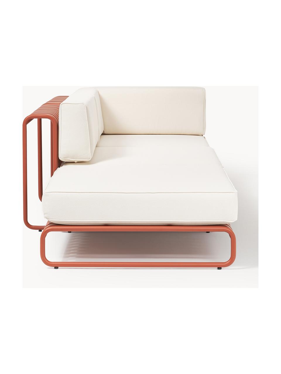 Modulares Garten-Loungesofa Caio, Bezug: 100 % Polyester Der hochw, Gestell: Aluminium, Off White, Terrakotta, B 305 x T 115 cm