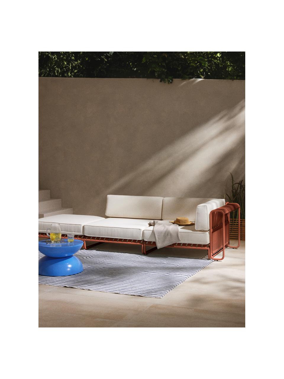 Divano angolare componibile da giardino Caio, Rivestimento: 100% poliestere Con 20.00, Struttura: alluminio, Bianco latte, terracotta, Larg. 305 x Prof. 115 cm