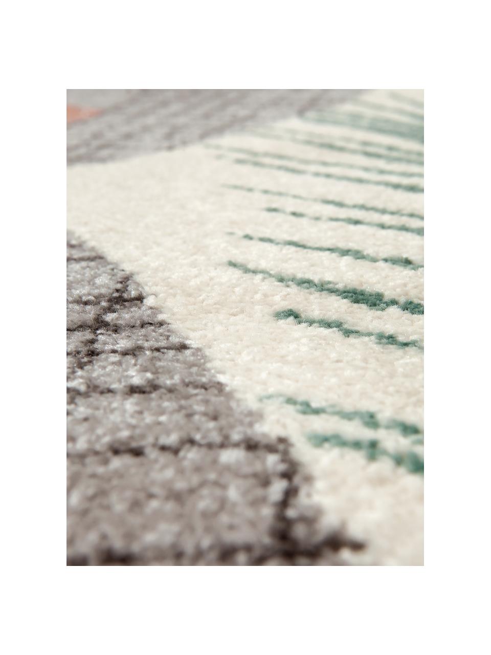 Detský koberec Junko, Polypropylén, Sivá, svetlobéžová, tmavozelená, Š 120 x V 170 cm