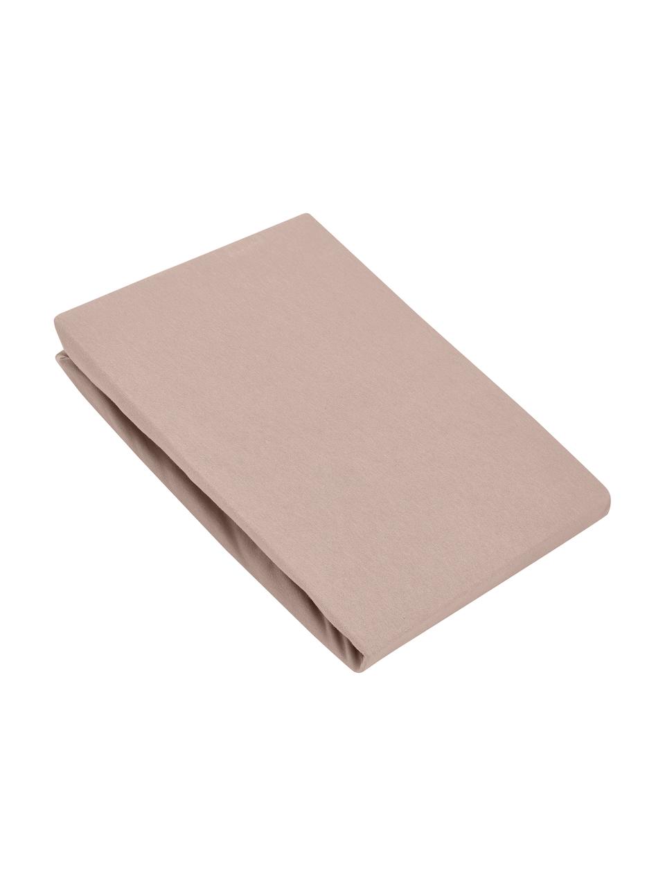 Drap-housse jersey-élasthanne taupe Lara, Taupe