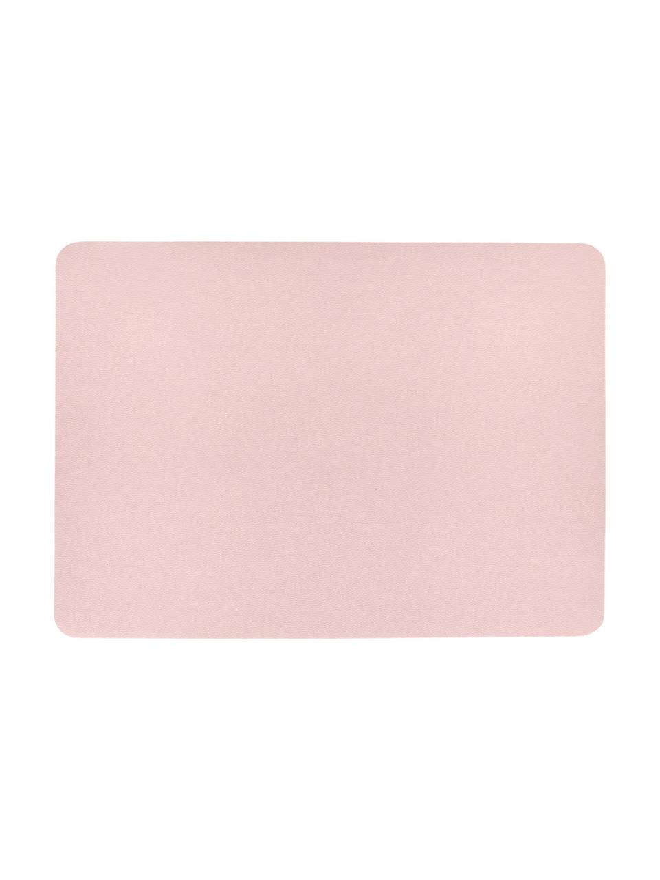 Manteles individuales de cuero sintético Pik, 2 uds., Plástico (PVC) es aspecto de cuero, Rosa, An 33x L 46 cm