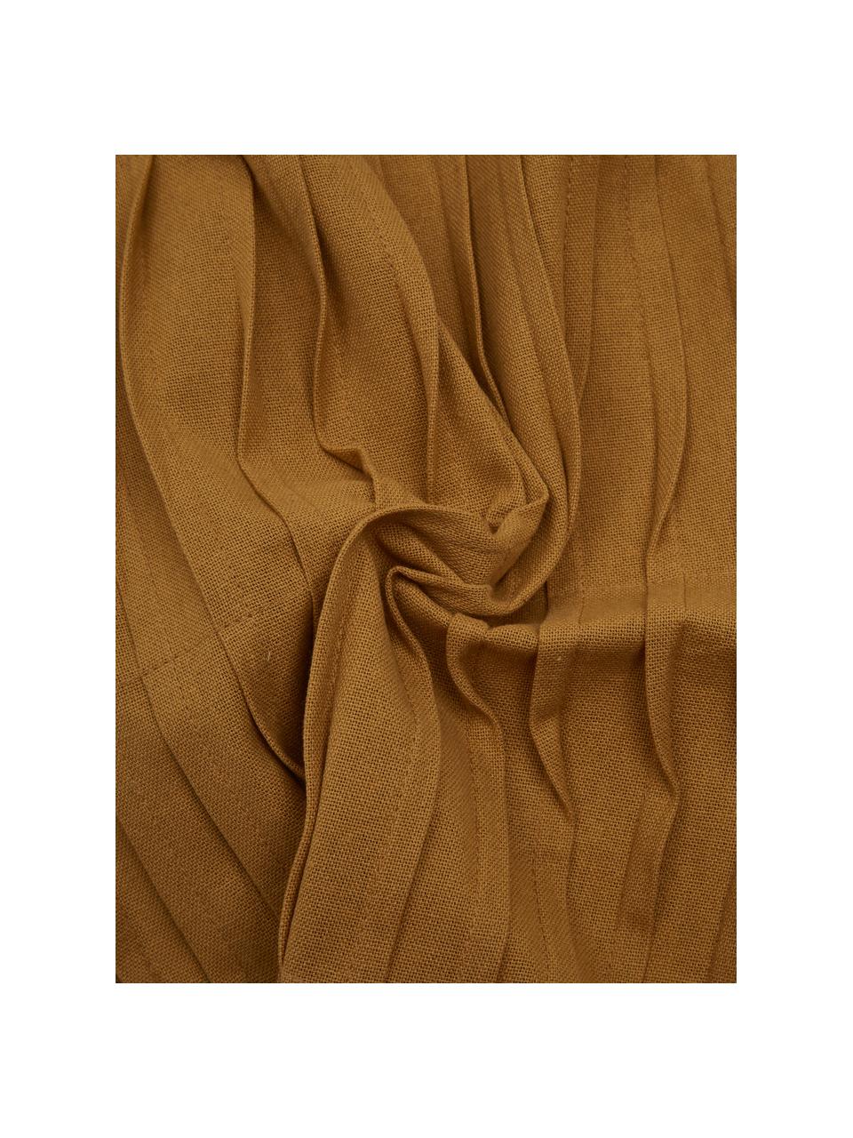 Baumwollkissen Pleated mit geraffter Oberfläche in Senfgelb, mit Inlett, 100 % Baumwolle, Senfgelb, 40 x 60 cm