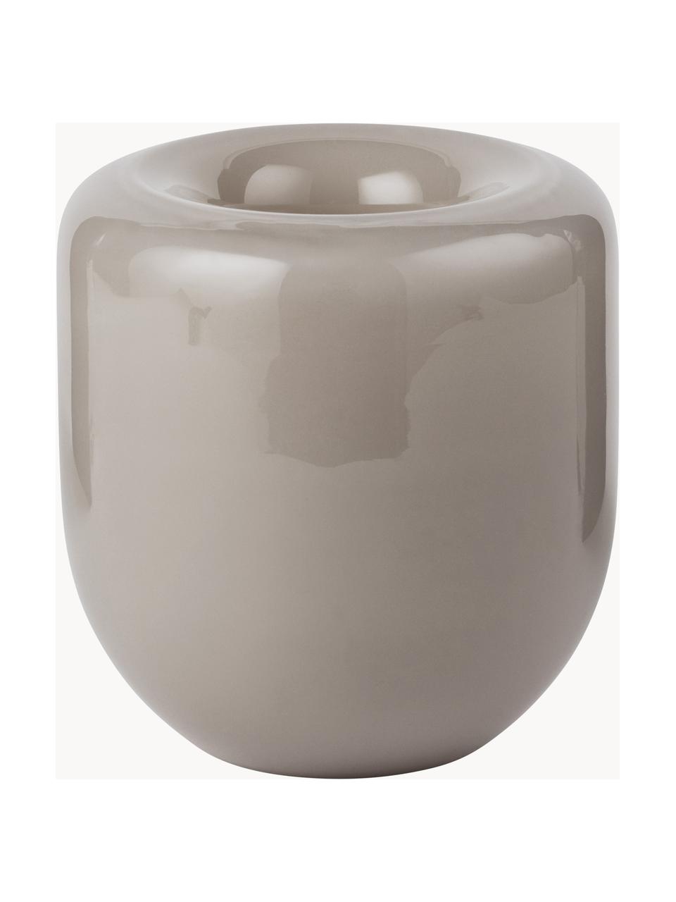 Mundgeblasene Glas-Vase Opal, H 16 cm, Glas, mundgeblasen, Greige, Ø 14 x H 16 cm