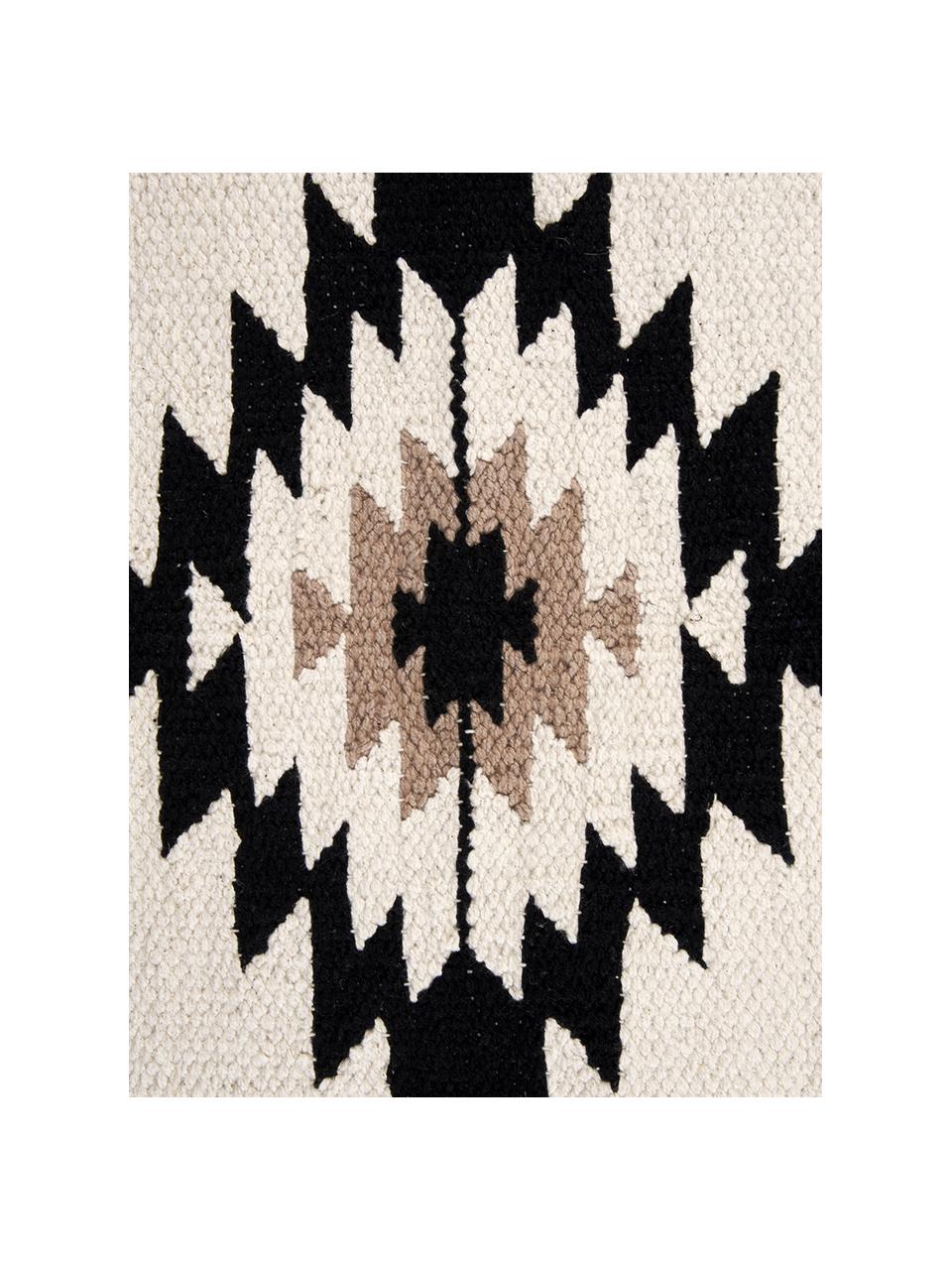 Funda de cojín Toluca, 100% algodón, Beige, negro, An 45 x L 45 cm