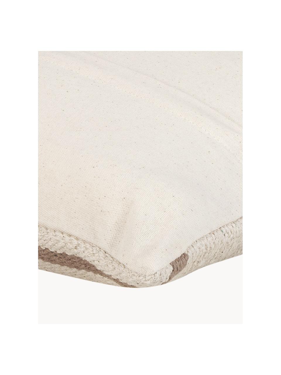 Geweven kussenhoes Toluca, 100% katoen, Beige, zwart, B 45 x L 45 cm