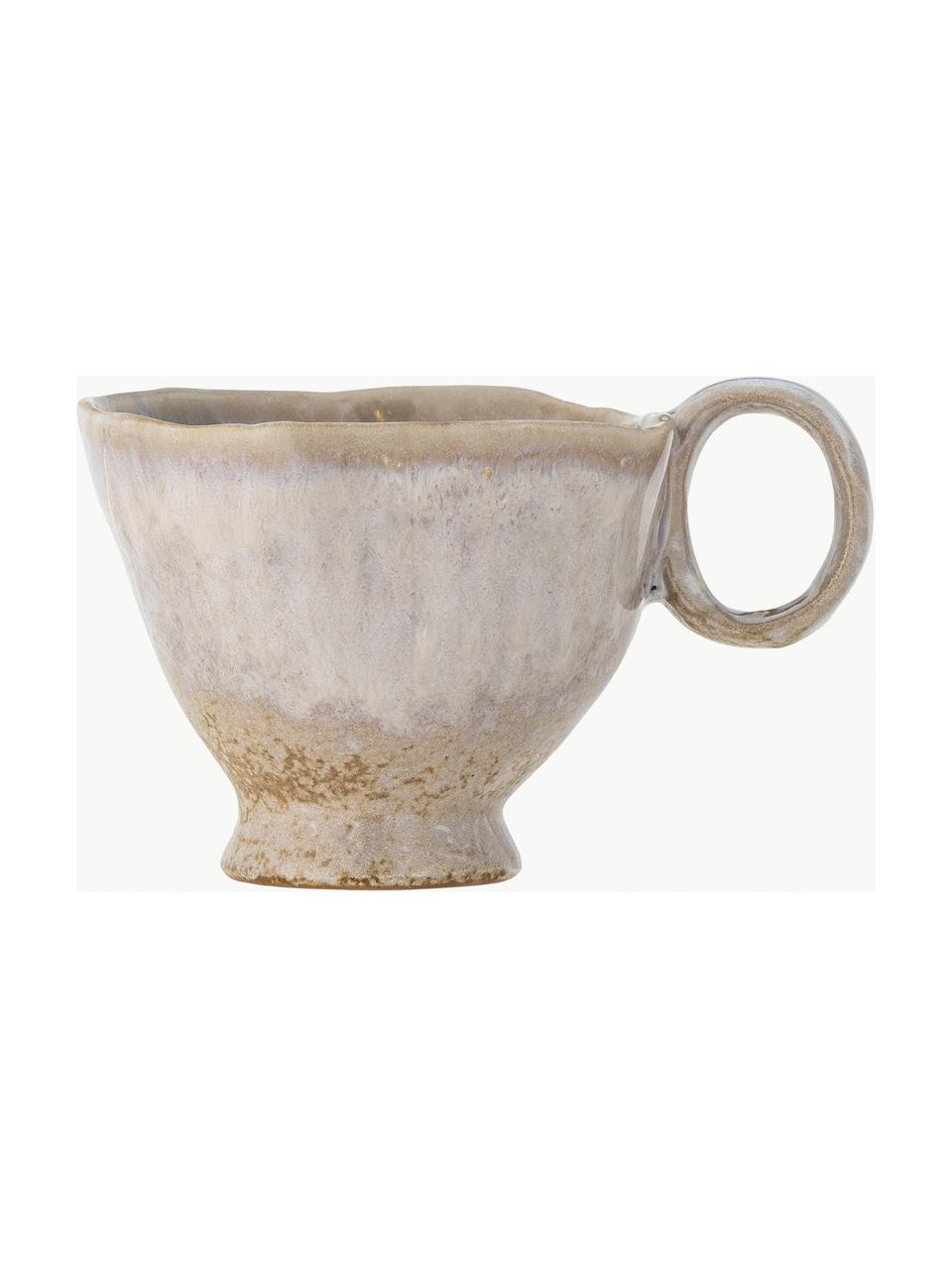 Tasse faite main Imogen, Grès cérame, Beige, lavande, Ø 9 x haut. 7 cm, 175 ml