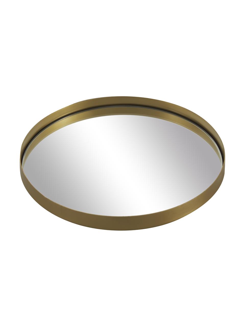 Okrúhle nástenné zrkadlo s kovovým rámom Ivy, Mosadzné odtiene, Ø 30 x H 3 cm