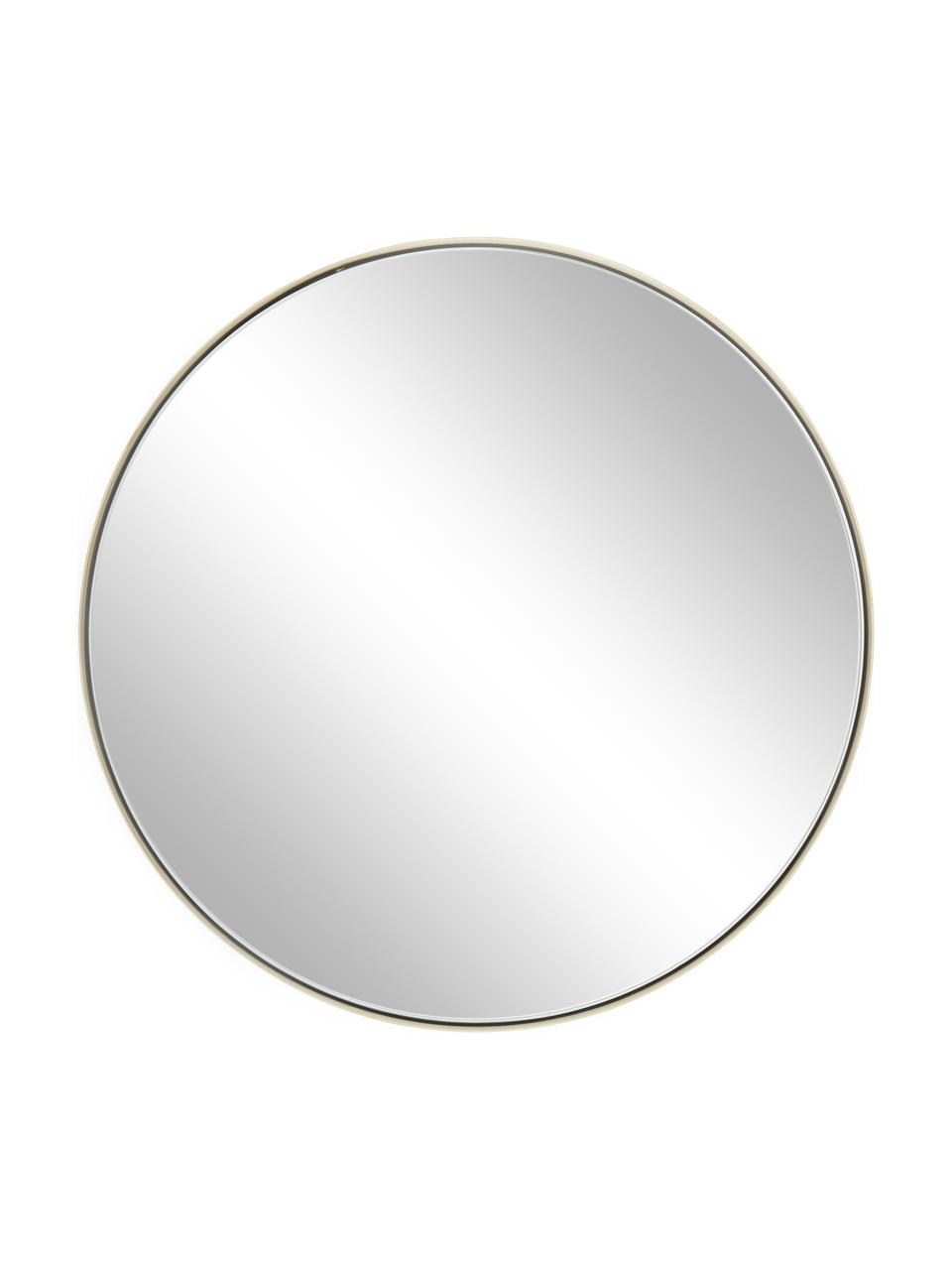 Specchio rotondo da parete con cornice in metallo ottonato Ivy, Cornice: metallo verniciato a polv, Retro: pannello di fibra a media, Superficie dello specchio: lastra di vetro, Ottonato, Ø 30 x Prof. 3 cm