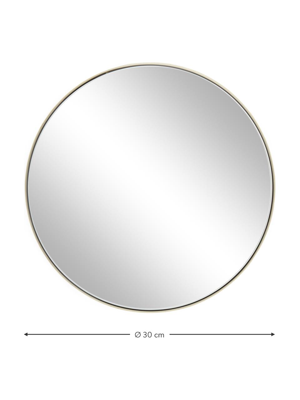Okrúhle nástenné zrkadlo s kovovým rámom Ivy, Mosadzné odtiene, Ø 30 x H 3 cm